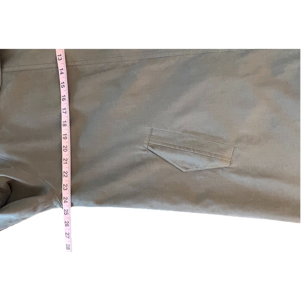 Gallery Womens Gray Trench Coat Raincoat Funnel Neck Contrast Cuff Size L - Picture 11 of 12